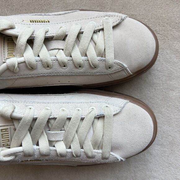 Puma Mayze Alpine Snow Cream Brushed Suede Platform Sneaker Women 8.5 Athleisure - Picture 9 of 15
